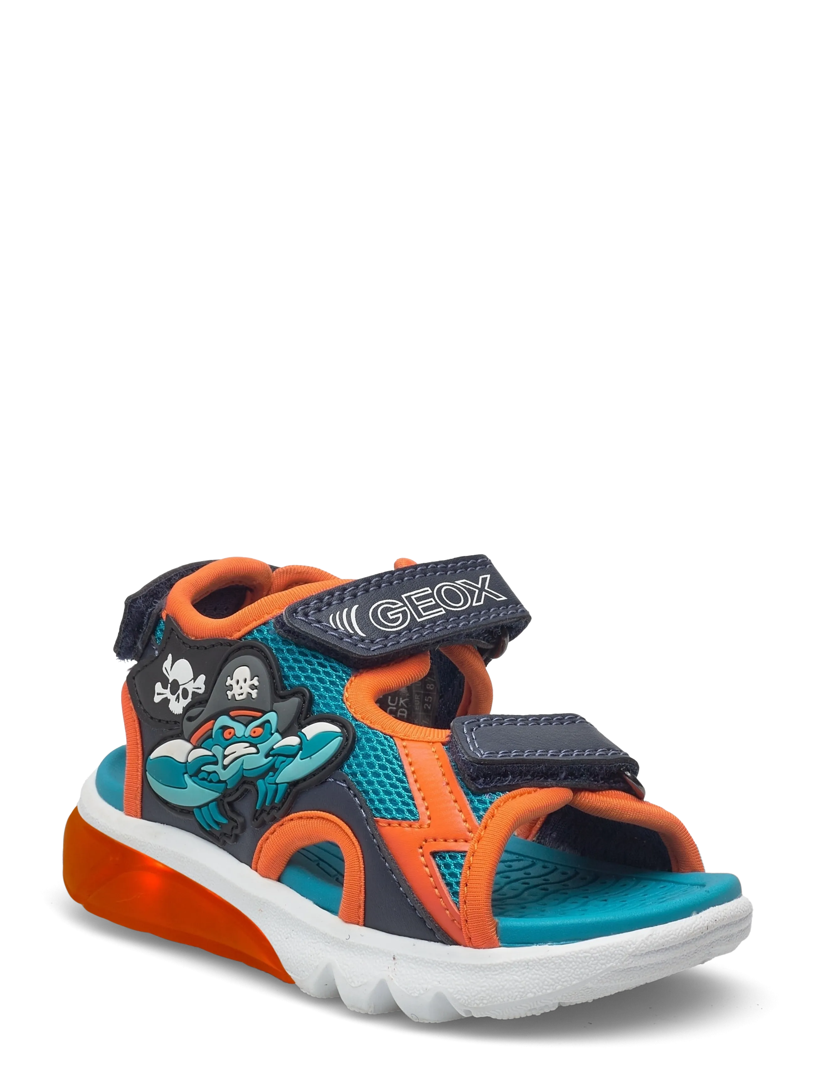 GEOX J SANDAL CIBERDRON B - Sandaler - PETROL/ORANGE / blue