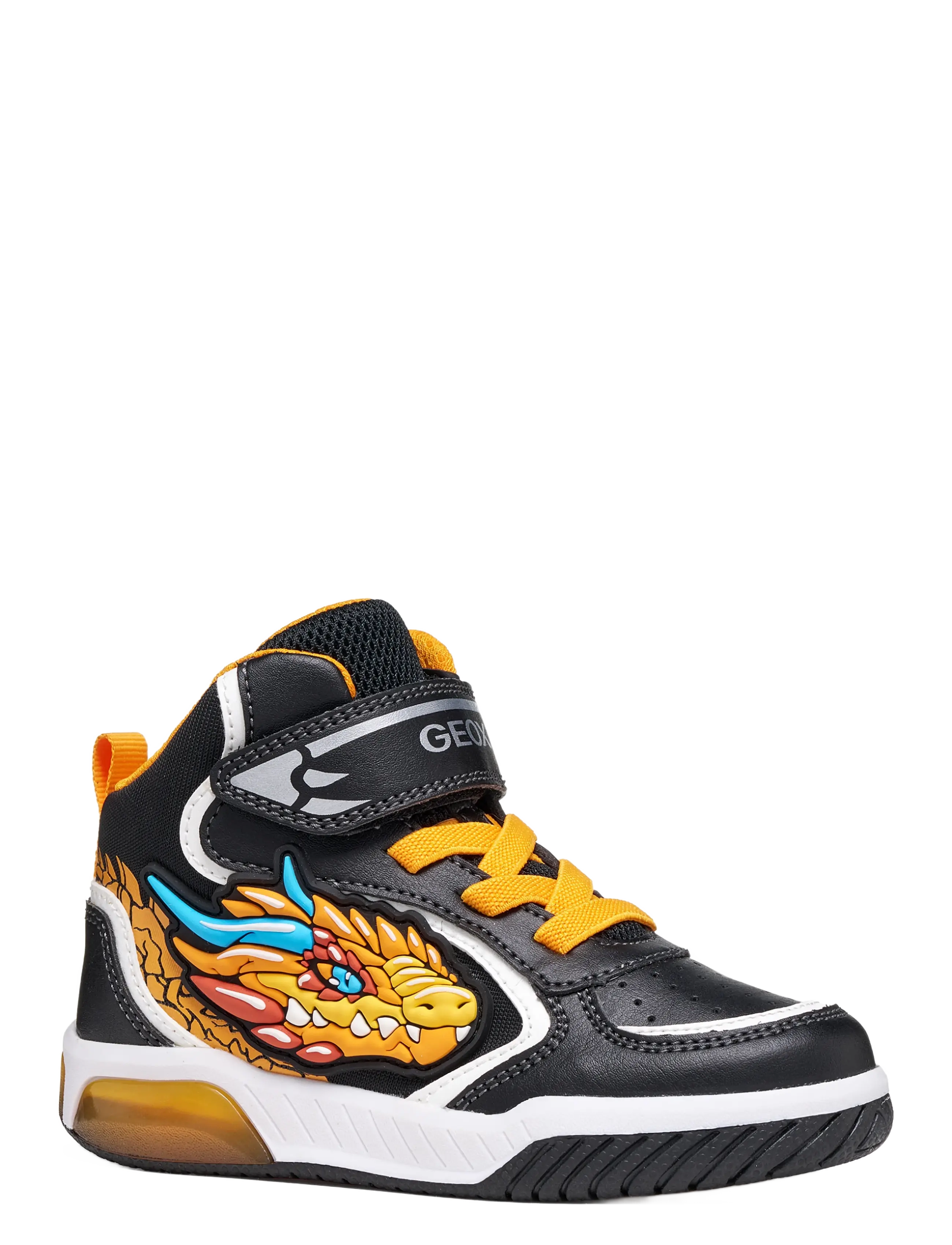GEOX J INEK BOY A - Tagasi kooli - BLACK/ORANGE / black