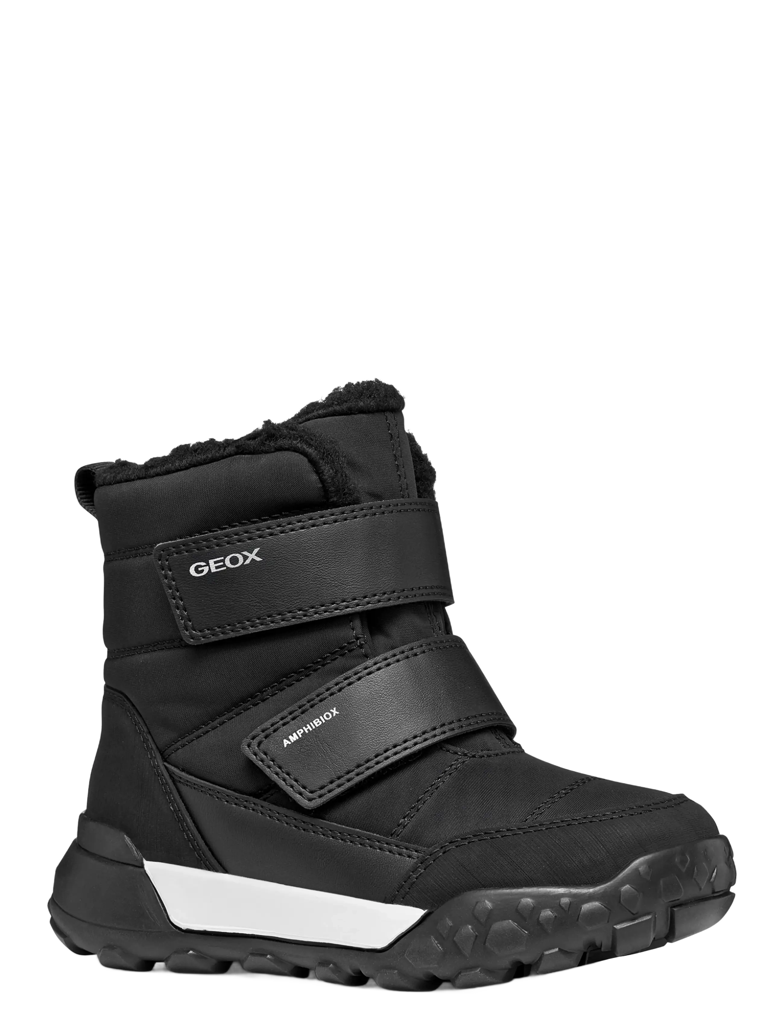 GEOX J TREKKYUP BOY B ABX - Winter boots - BLACK / black