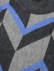 Gerry Weber Edition - PULLOVER 1/2 SLEEVE - megztiniai su aukšta apykakle - grey/blue figured - 2