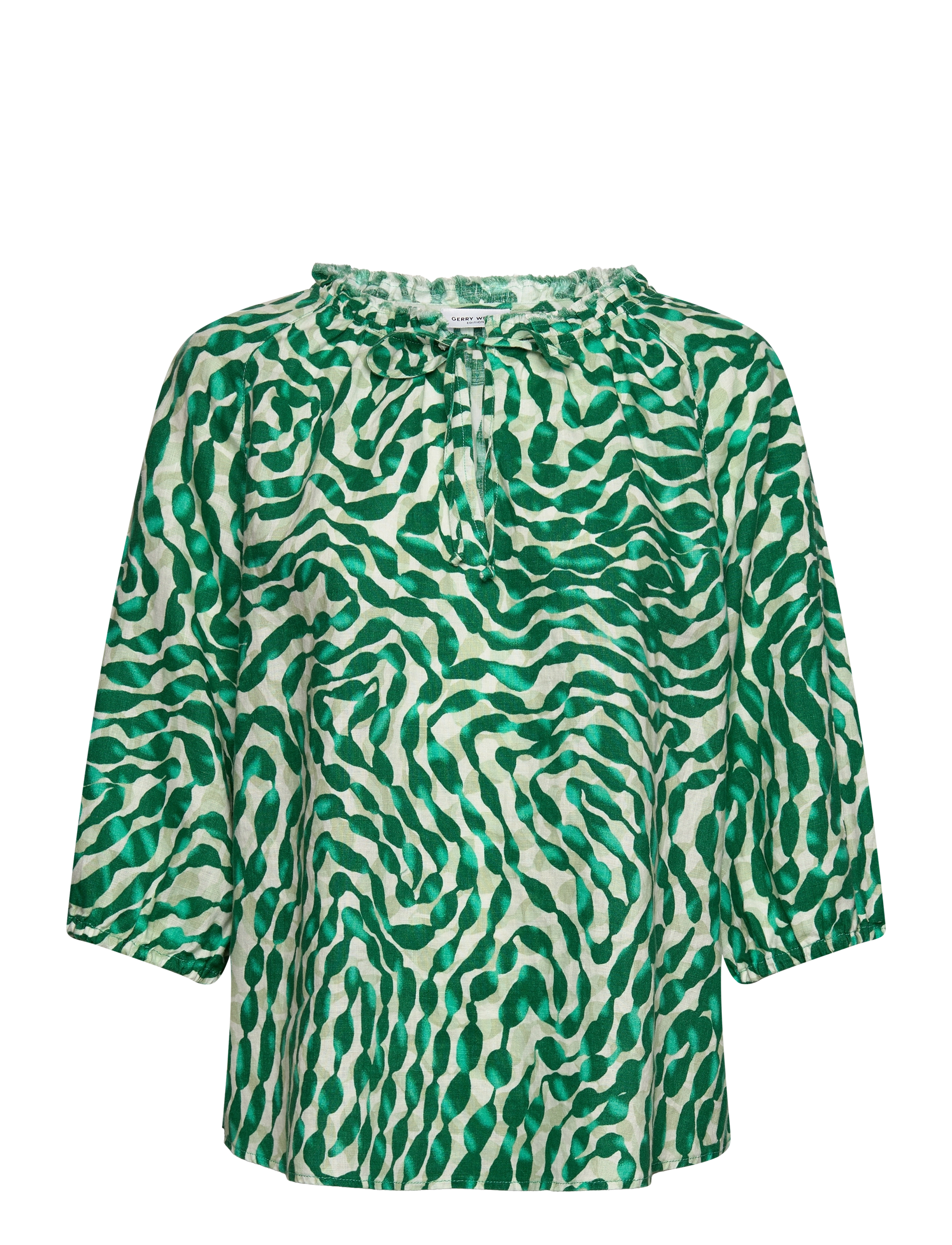 BLOUSE 3/4 SLEEVE - GREEN PRINT