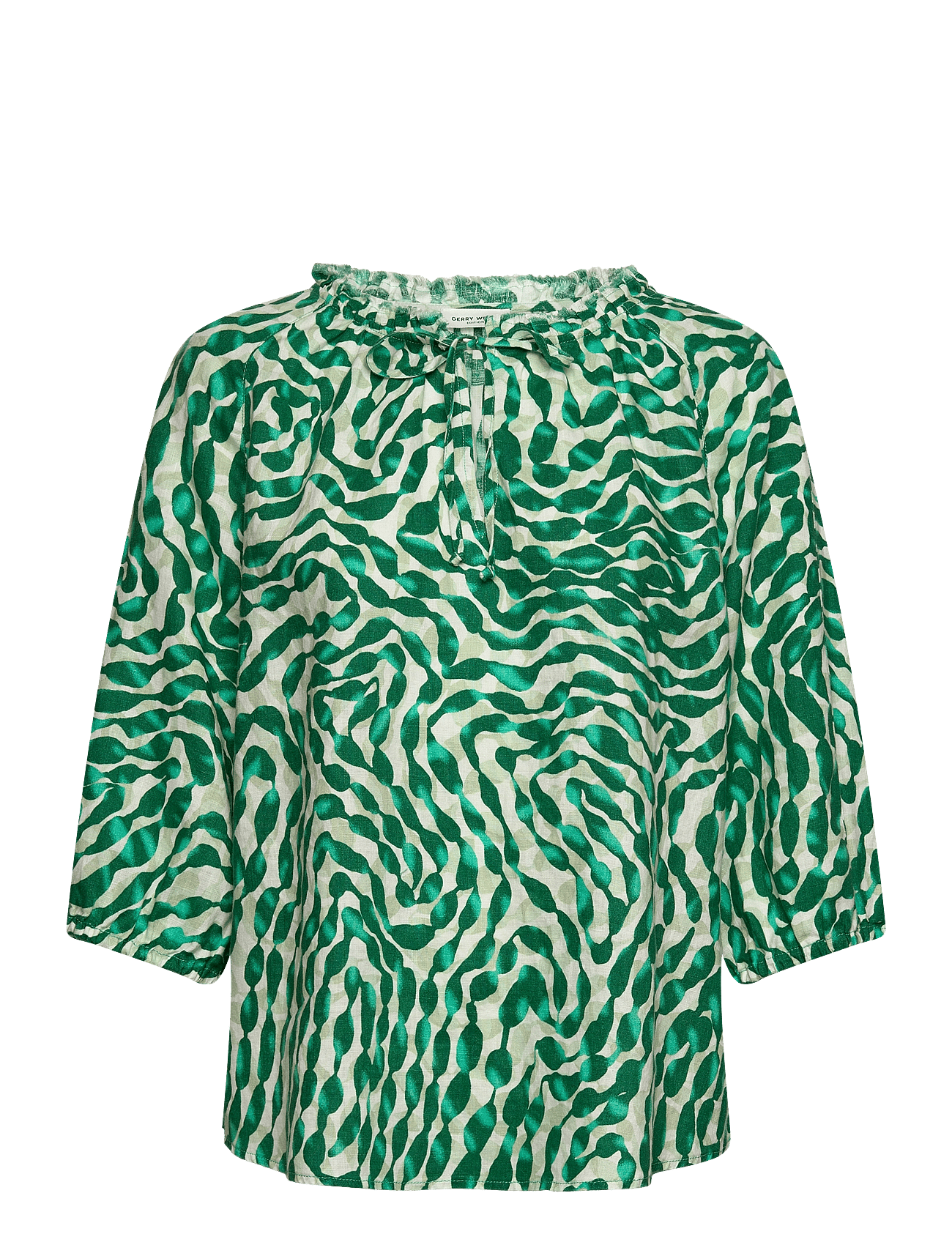 BLOUSE 3/4 SLEEVE - GREEN PRINT