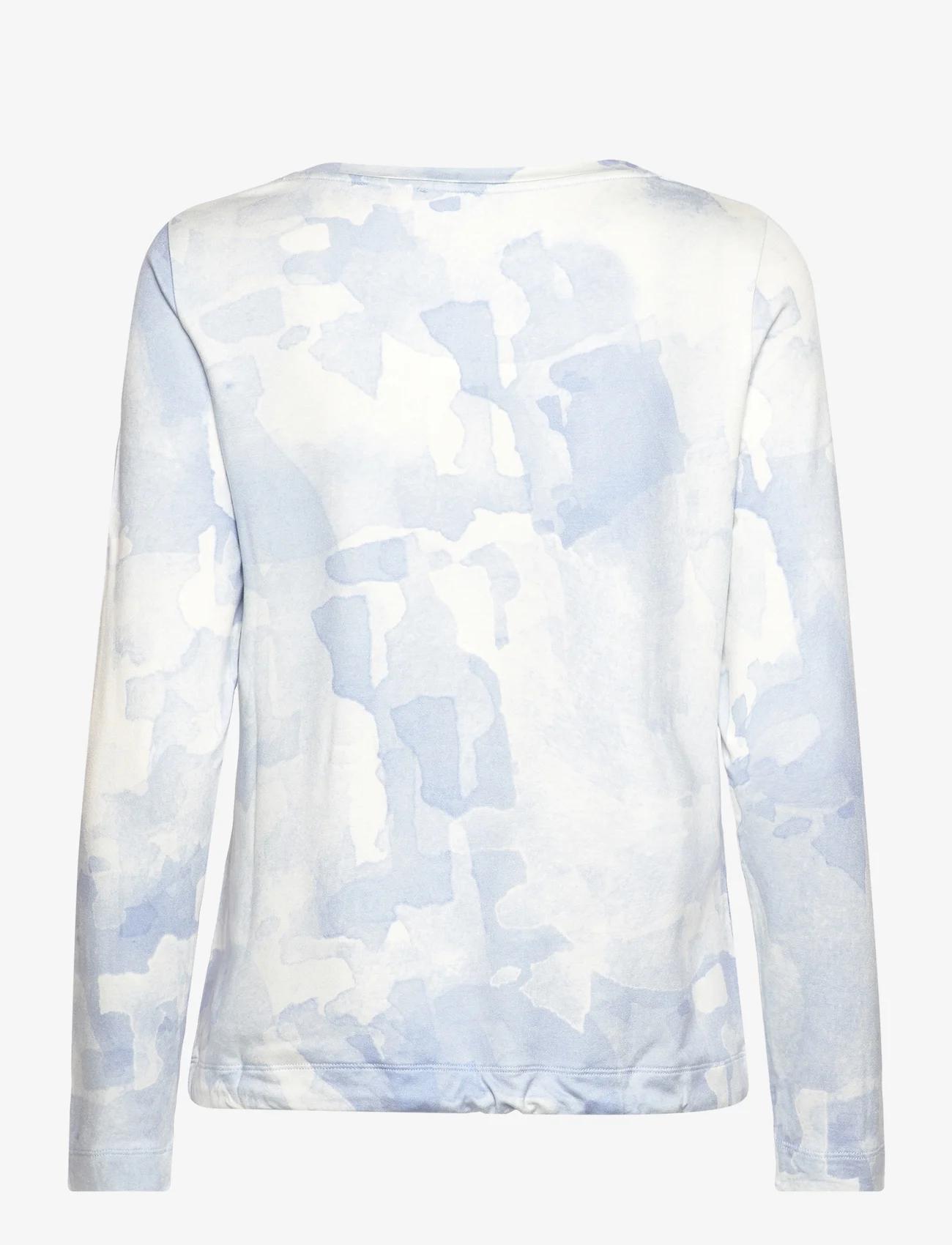 Gerry Weber Edition - T-SHIRT 1/1 SLEEVE - long-sleeved tops - ecru/white/blue print - 1