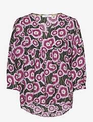 BLOUSE LONG-SLEEVE - DEEP FOREST-RASPBERRY