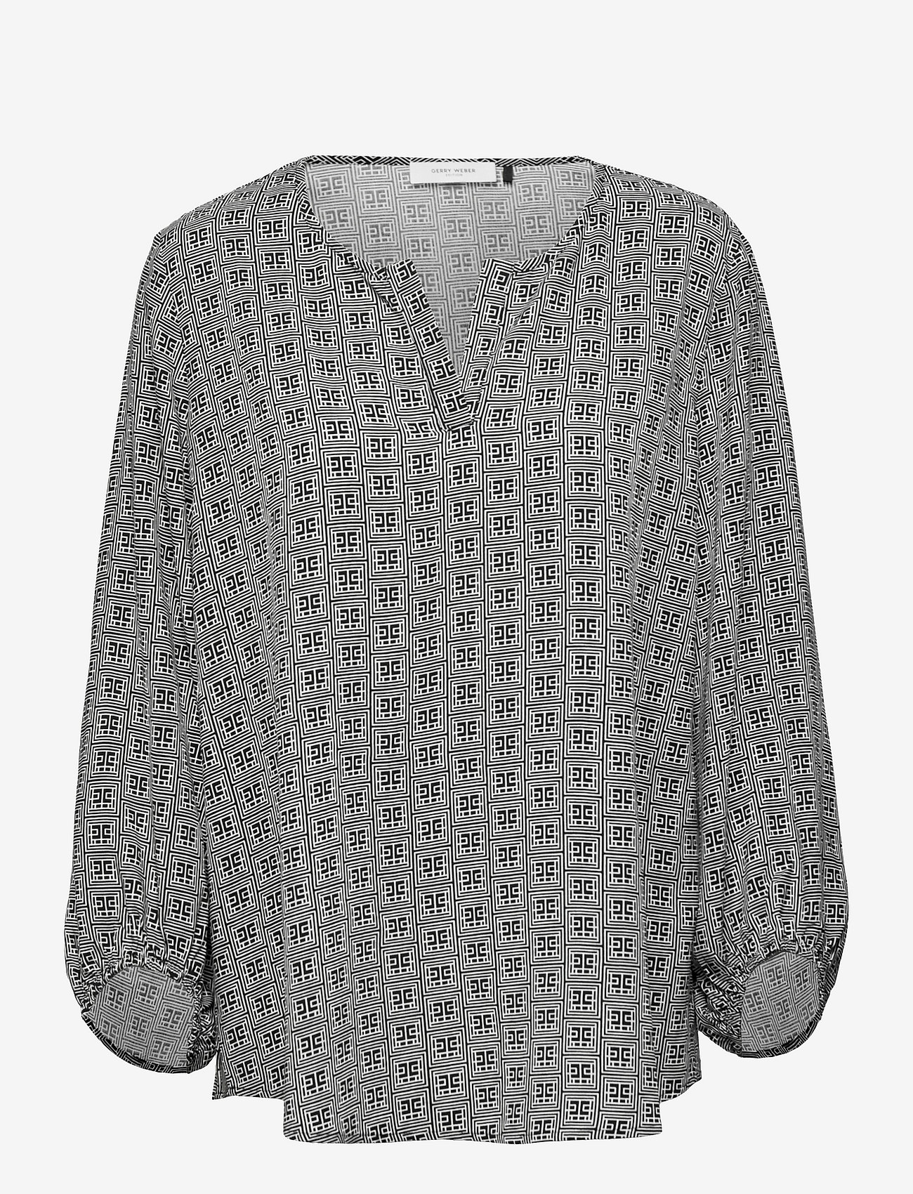 Gerry Weber Edition - BLOUSE 3/4-SLEEVE - long-sleeved blouses - black/ecru/white print - 0