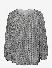 Gerry Weber Edition - BLOUSE 3/4-SLEEVE - long-sleeved blouses - black/ecru/white print - 0
