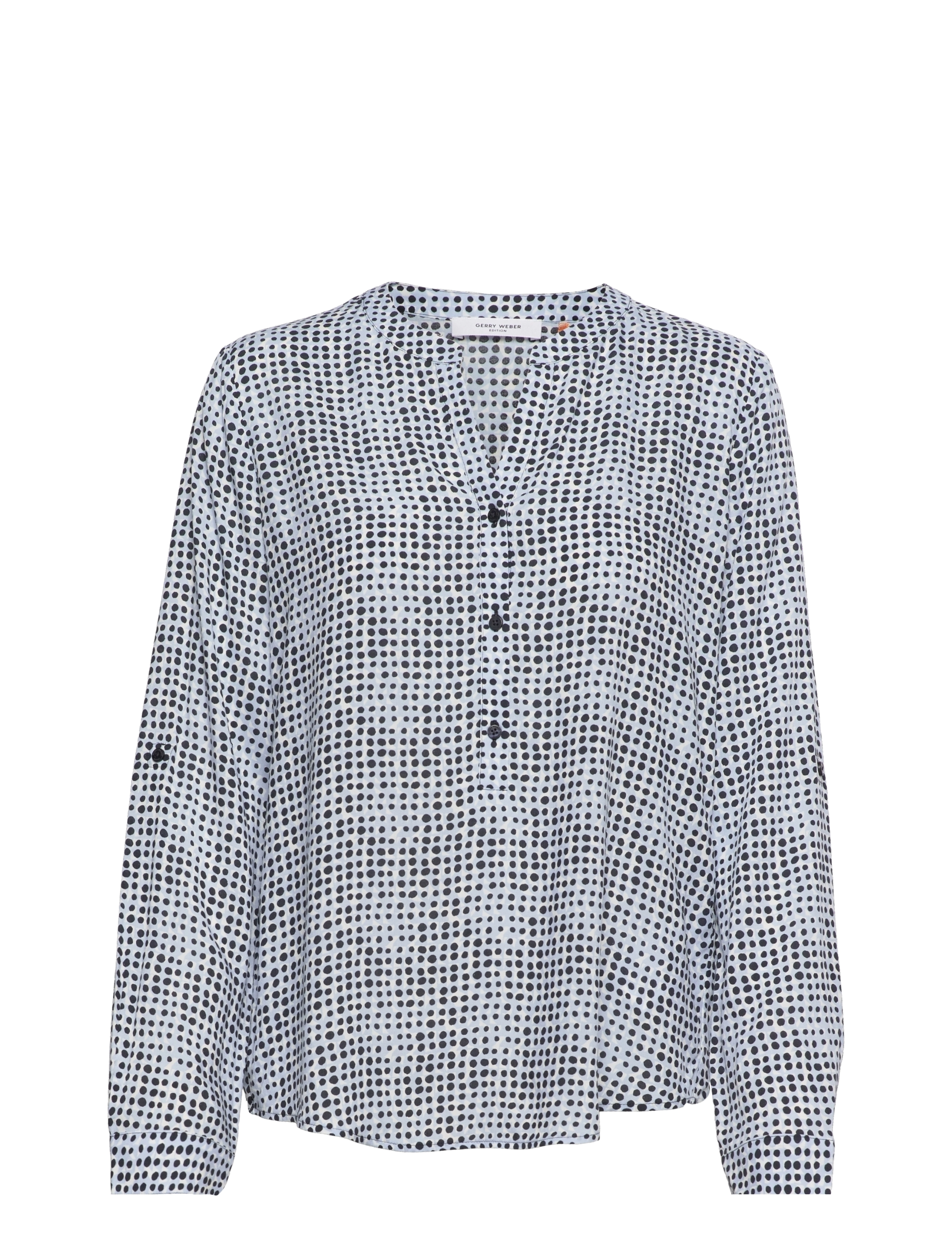 BLOUSE 1/1 SLEEVE - BLUE/GREY PRINT