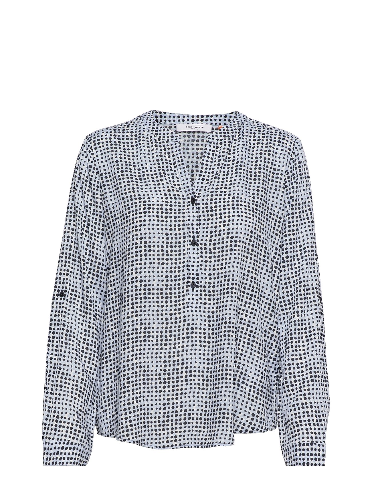 BLOUSE 1/1 SLEEVE - BLUE/GREY PRINT