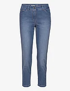 JEANS CROPPED - BLUE DENIM WITH USE