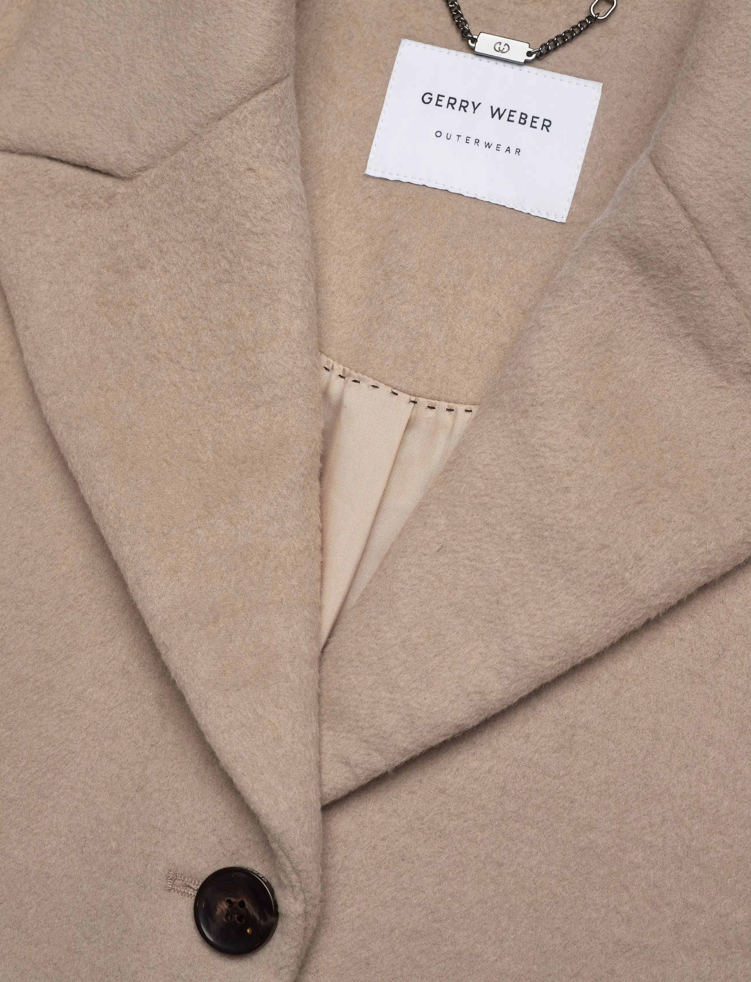 Gerry Weber Edition - COAT WOOL - villased mantlid - dusty beige-melange - 2