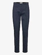 PANT LEISURE CROPPED - BLUE FIGURED