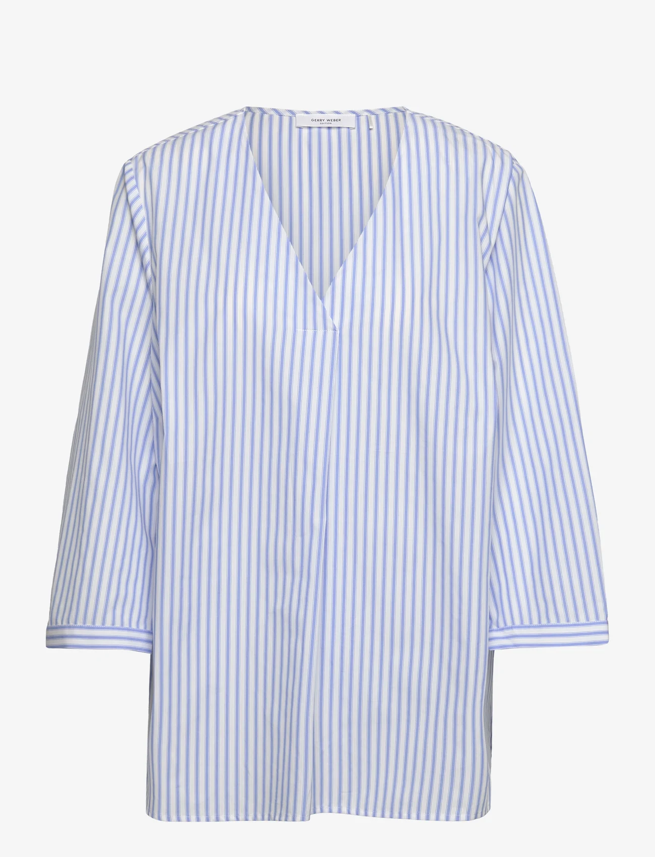 Gerry Weber Edition - BLOUSE 3/4 SLEEVE - blouses met lange mouwen - ecru/white/blue stripes - 0