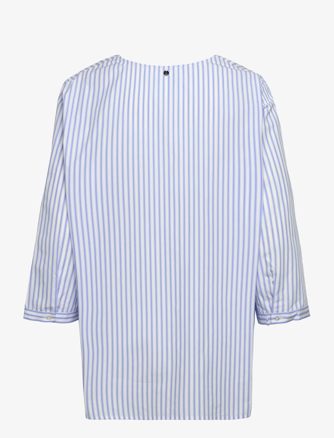 Gerry Weber Edition - BLOUSE 3/4 SLEEVE - blouses met lange mouwen - ecru/white/blue stripes - 1