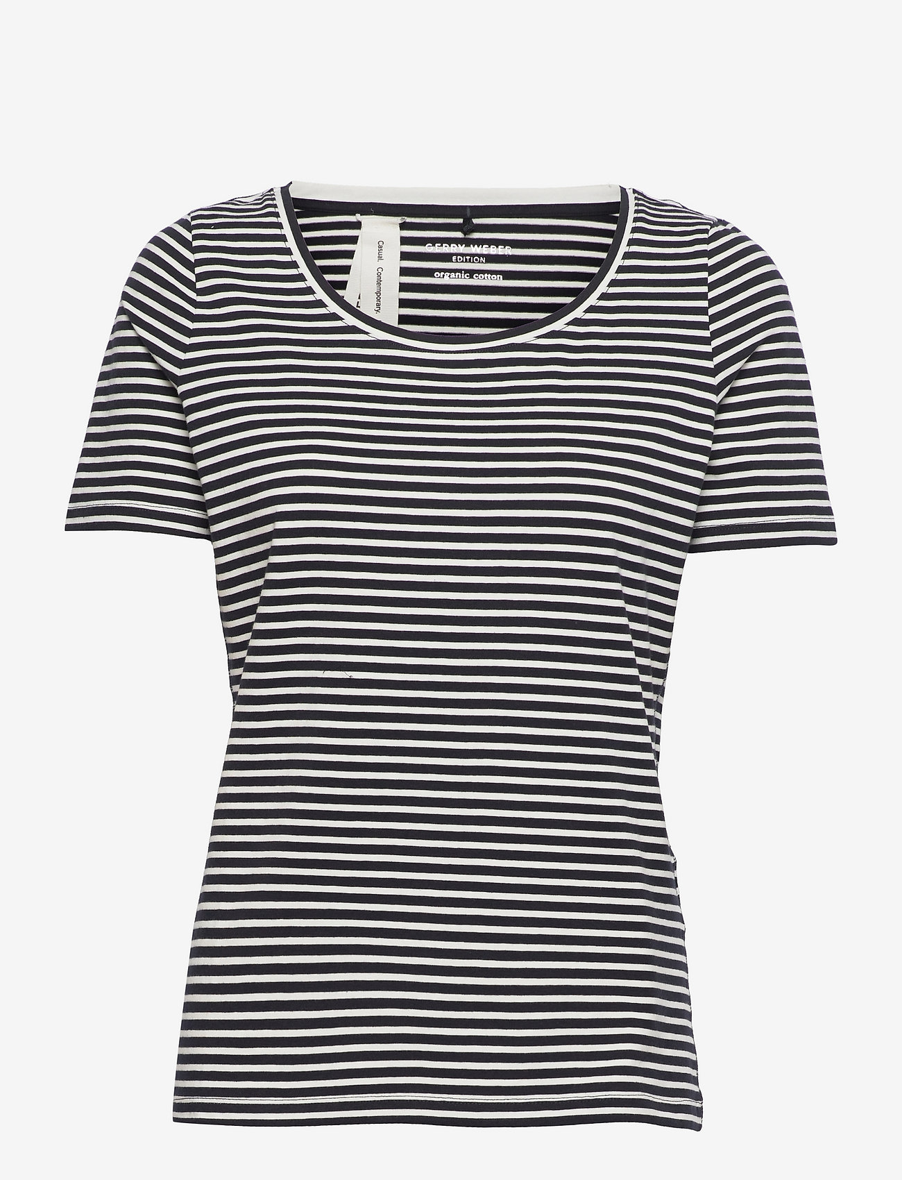 Gerry Weber Edition - T-SHIRT 1/2 SLEEVE - bleu/ecru/white hoops - 0