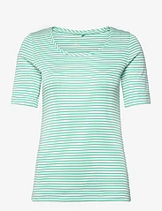 Gerry Weber Edition - T-SHIRT 1/2 SLEEVE - t-shirts - green/ecru/white hoops - 0