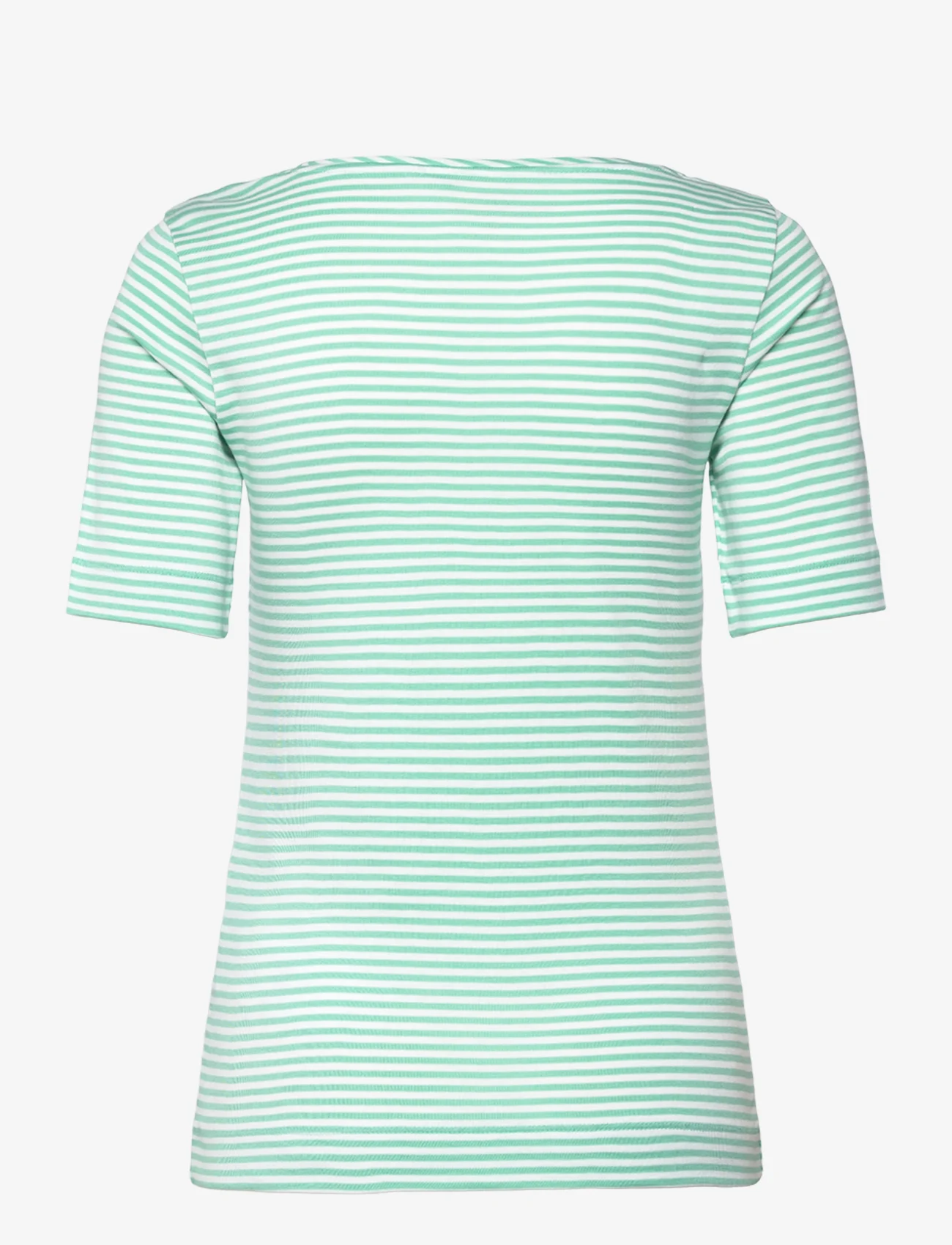 Gerry Weber Edition - T-SHIRT 1/2 SLEEVE - t-shirts - green/ecru/white hoops - 1