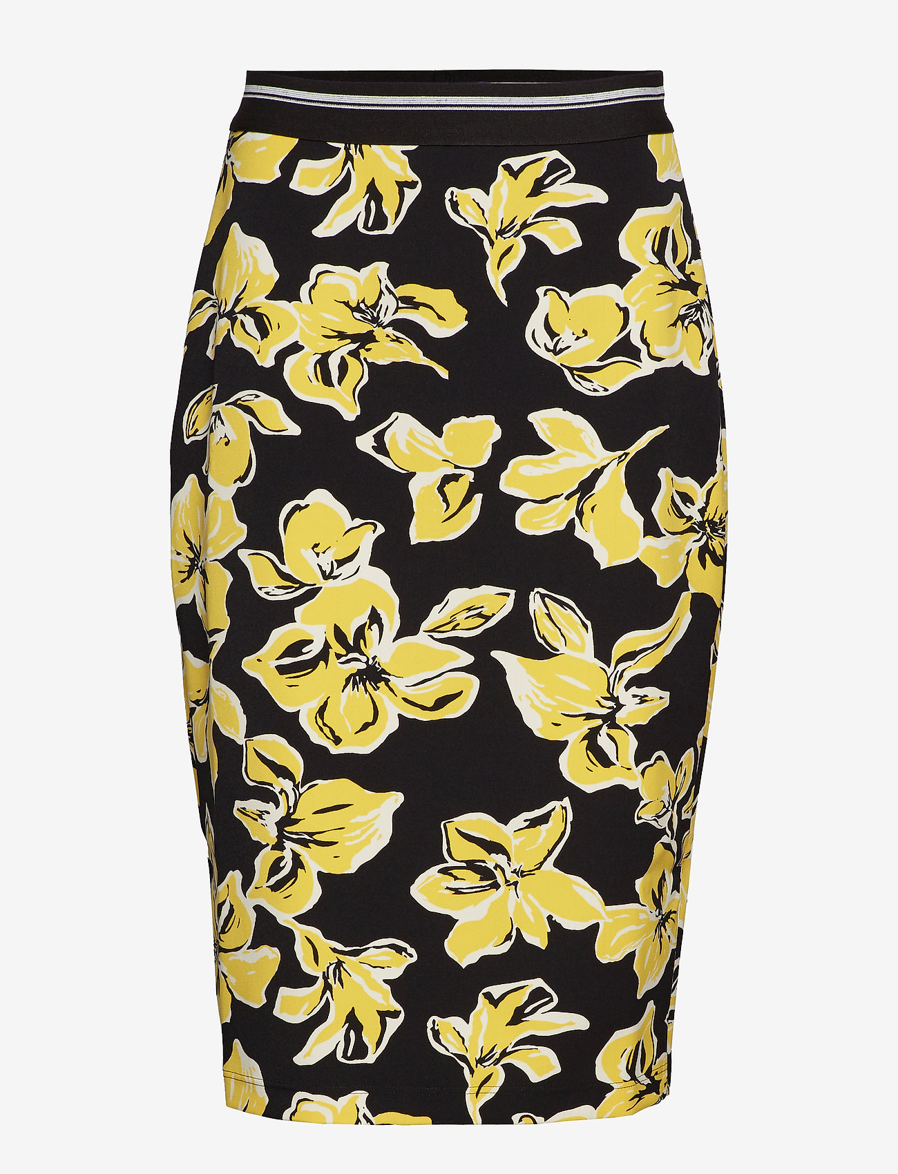 Gerry Weber - SKIRT SHORT WOVEN FA - black/ sand/ yellow print - 0