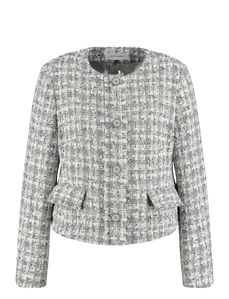 Gerry Weber - Blazer long sleeve - bouclé - grey offwhite patterned - 0