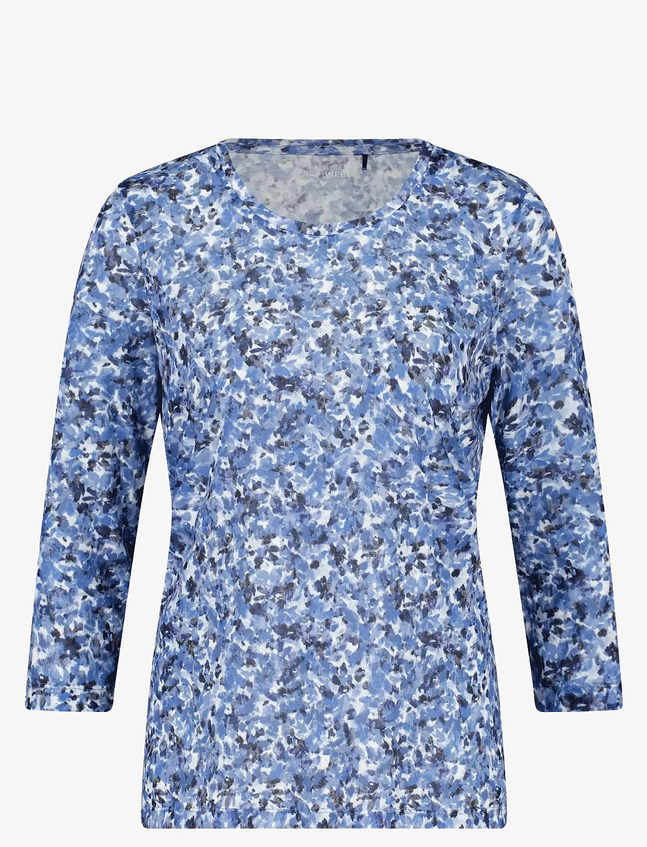Gerry Weber - T-SHIRT 3/4 SLEEVE - långärmade toppar - night sky/lake blue miniflower - 0