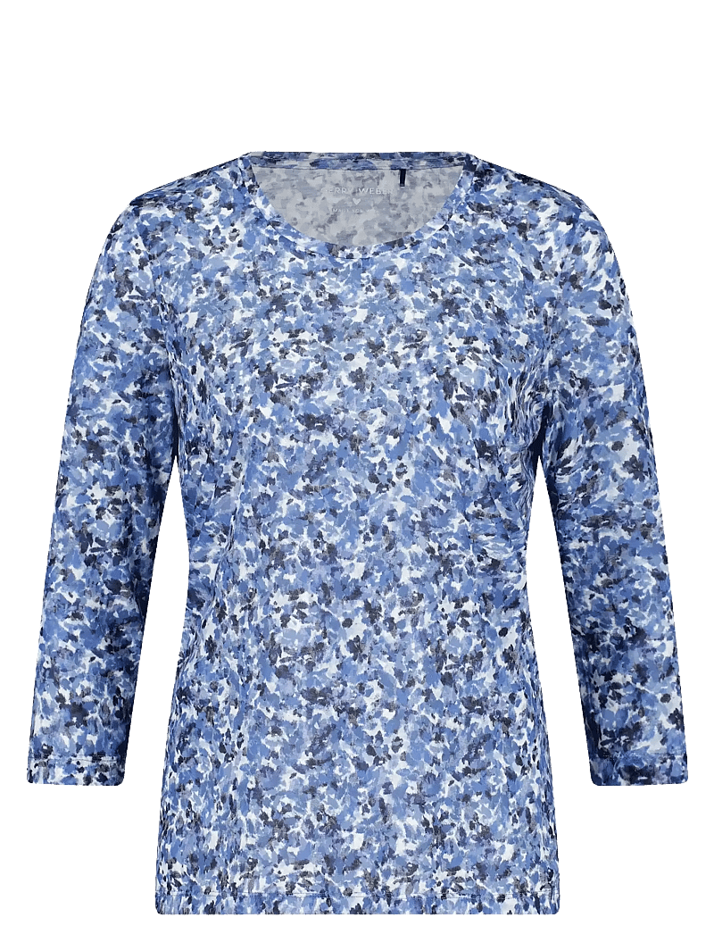 Gerry Weber - T-SHIRT 3/4 SLEEVE - langärmlige tops - night sky/lake blue miniflower - 0