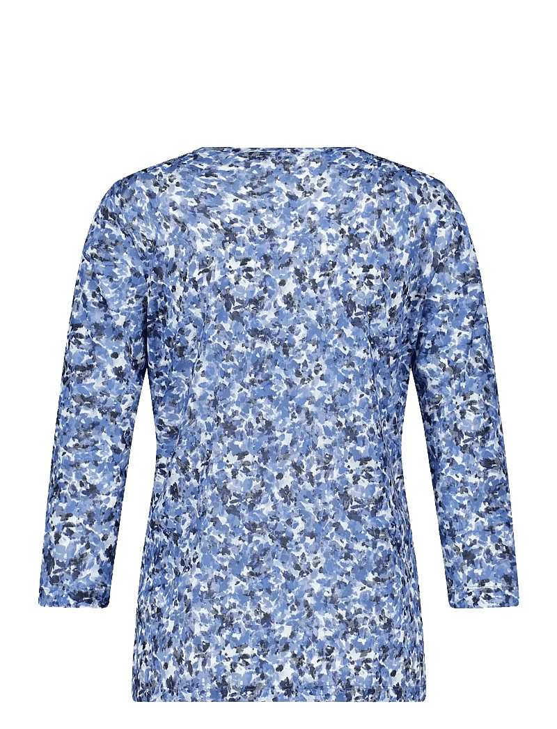 Gerry Weber - T-SHIRT 3/4 SLEEVE - langärmlige tops - night sky/lake blue miniflower - 1