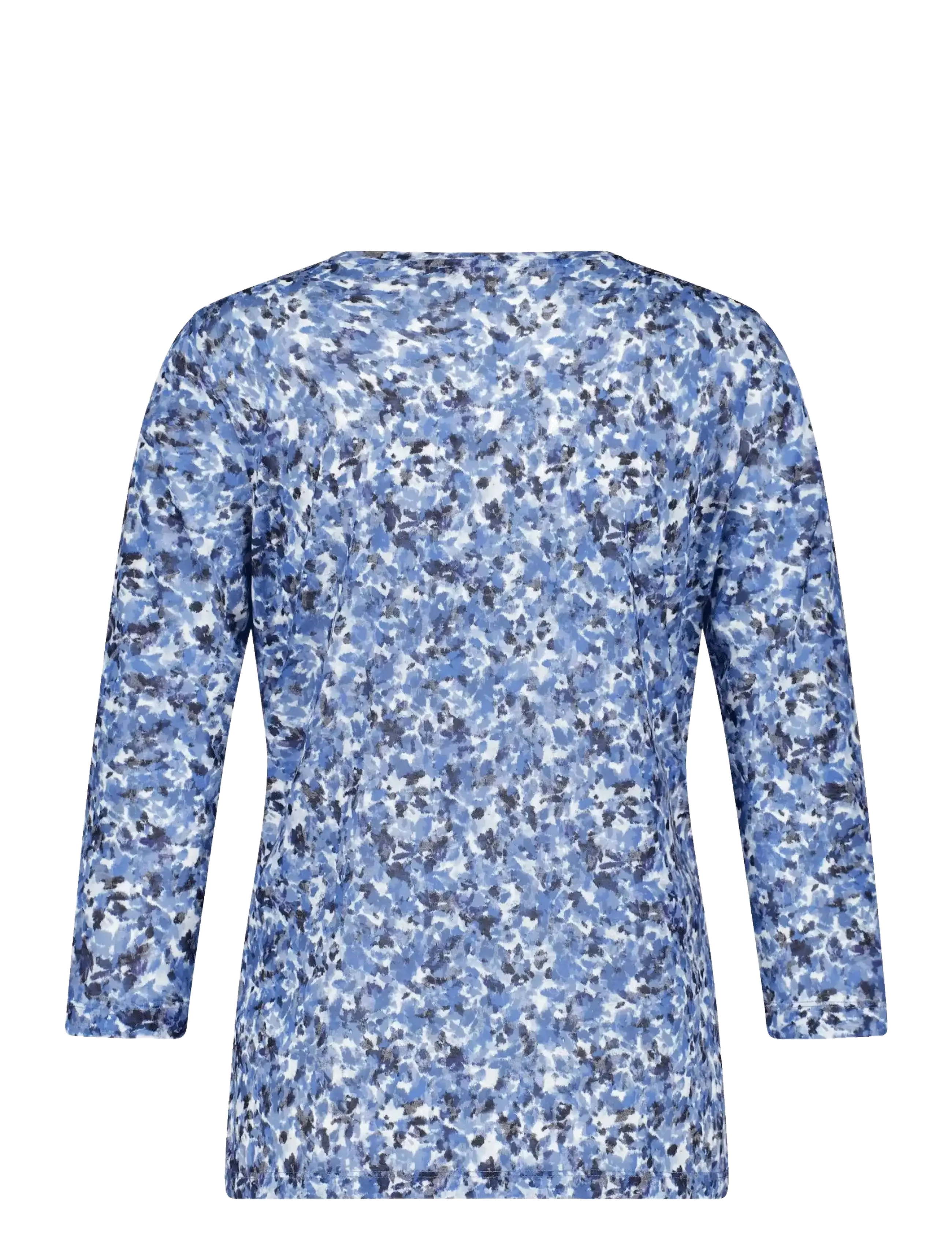 Gerry Weber - T-SHIRT 3/4 SLEEVE - long-sleeved tops - night sky/lake blue miniflower - 1