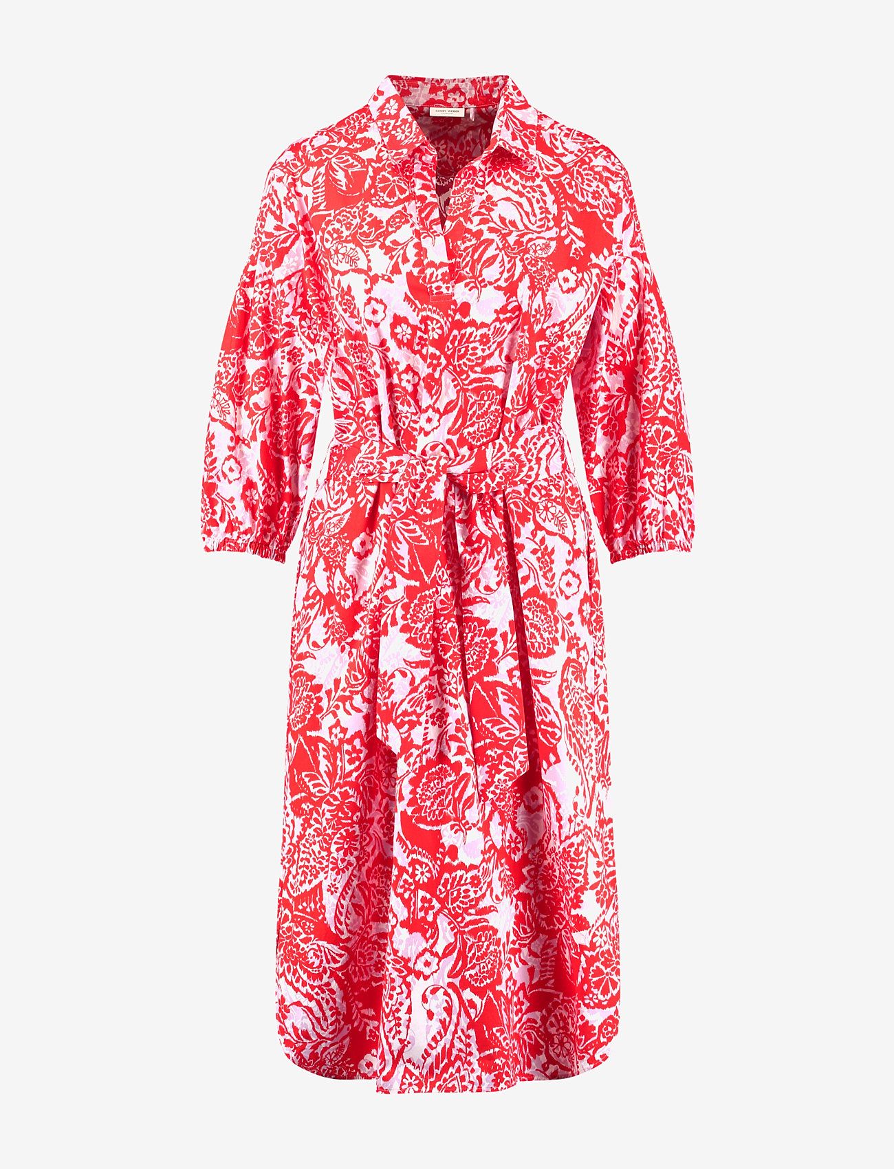 Gerry Weber - DRESS WOVEN - shirt dresses - ecru/white/red/orange print - 0
