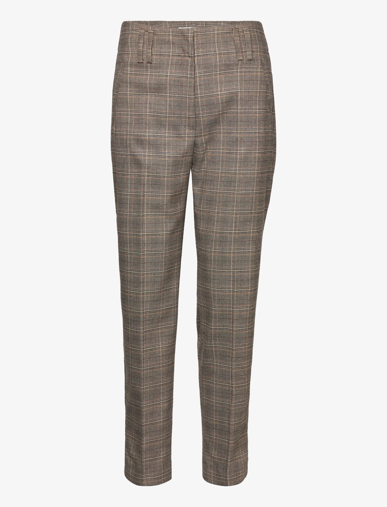 Gerry Weber - PANT CROPPED - slim fit trousers - sand black lava check - 0