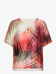 Gerry Weber - T-SHIRT 1/2 SLEEVE - marškinėliai - ecru/white/red/orange print - 0
