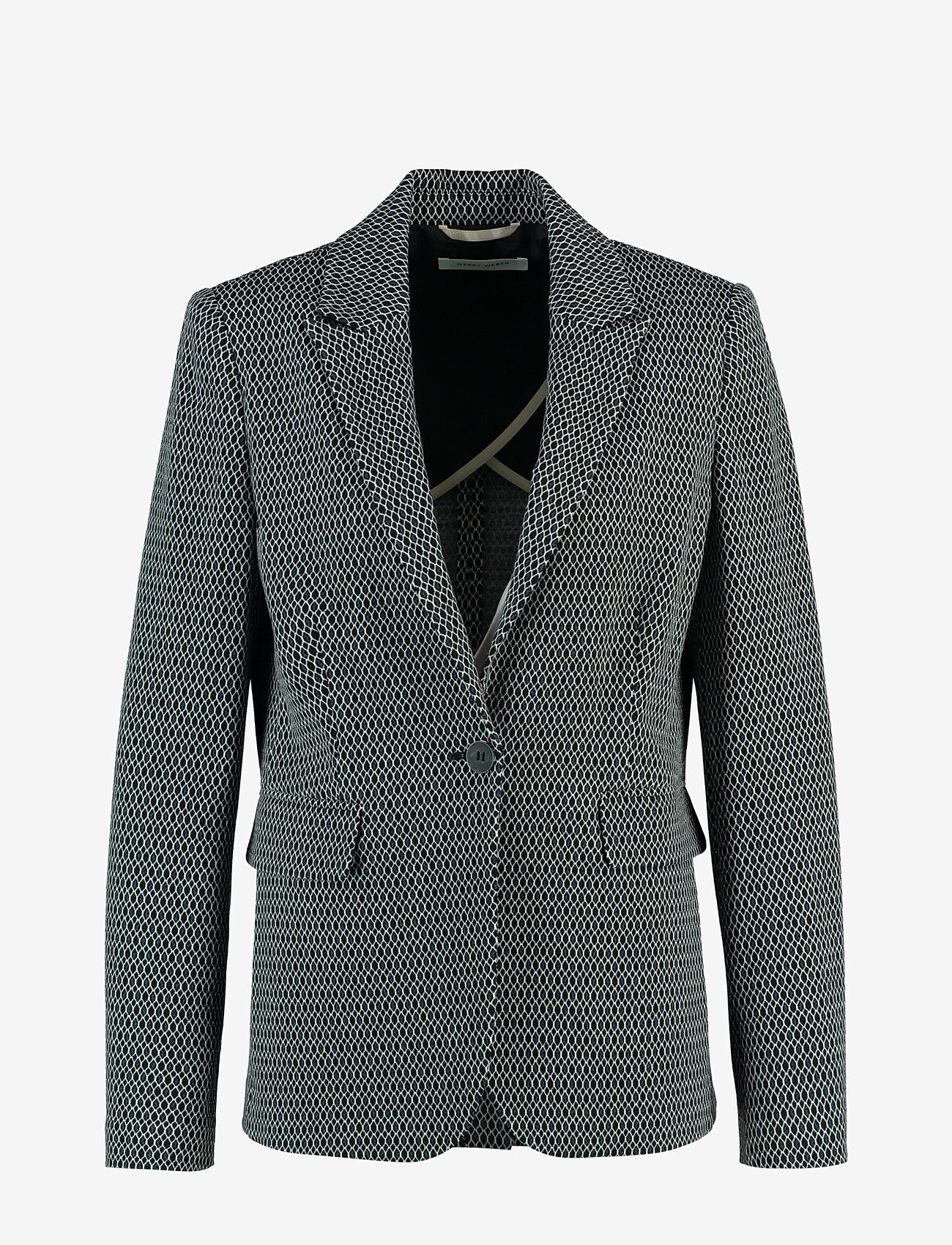 Gerry Weber - Blazer long sleeve - enkeltradede blazere - black / blue steel jacquard - 0