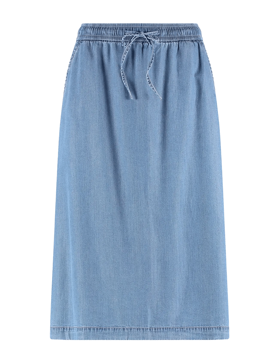 Gerry Weber - SKIRT WOVEN LONG - blue denim with use - 0