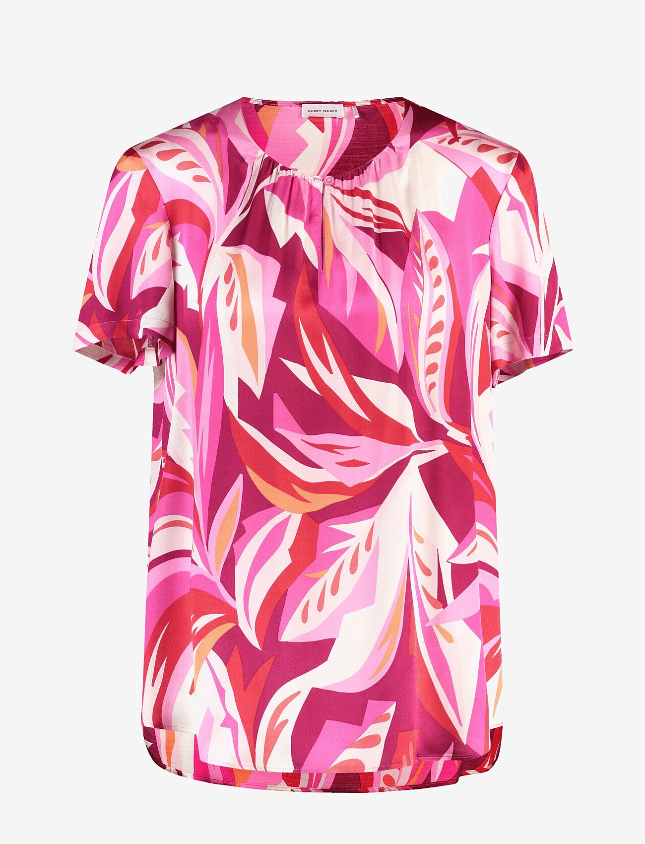 Gerry Weber - Blouse 1/2 sleeve - kurzämlige blusen - red/pink/sunrise leaf aop - 0
