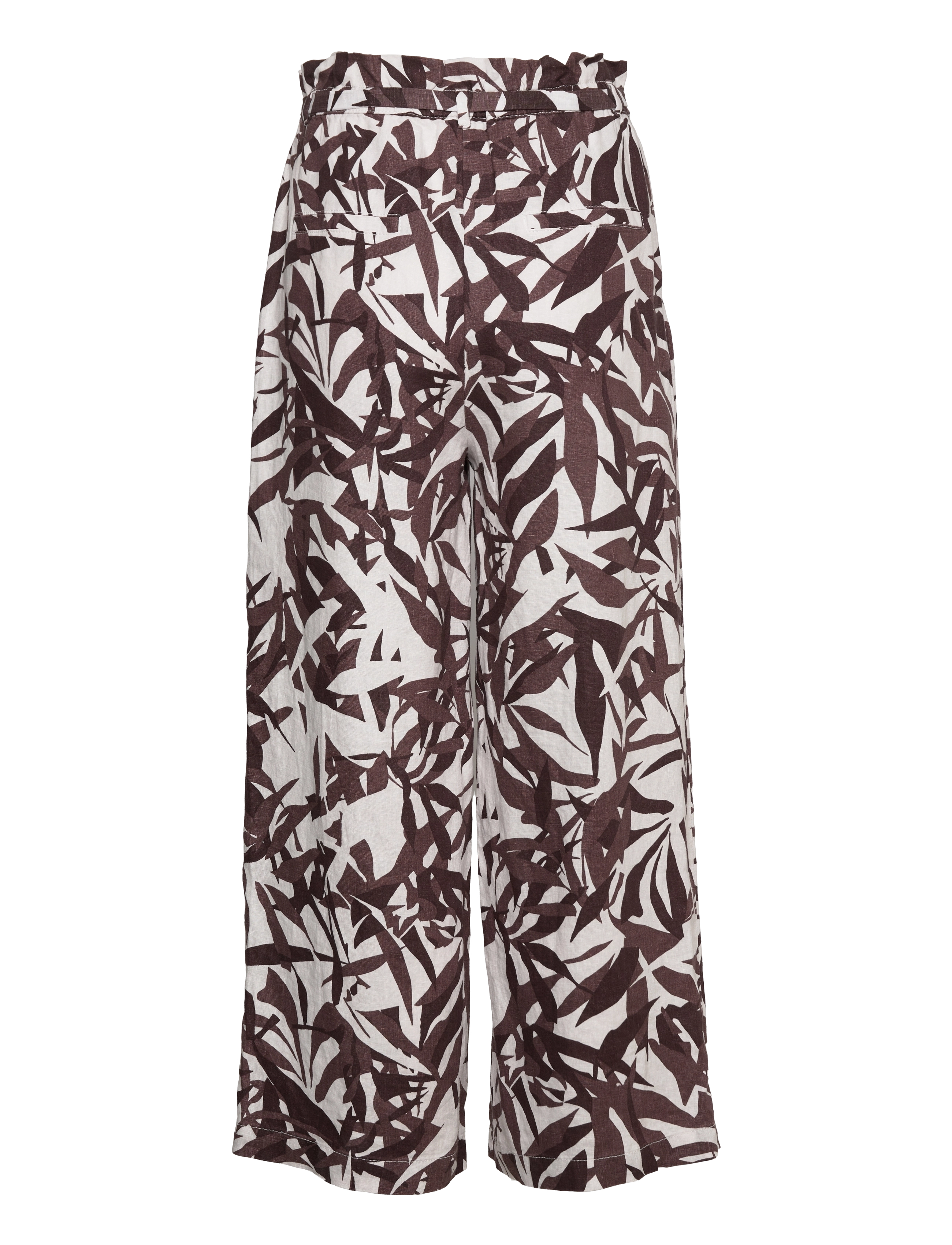 Gerry Weber - PANT LEISURE CROPPED - offwhite dark brown print - 1
