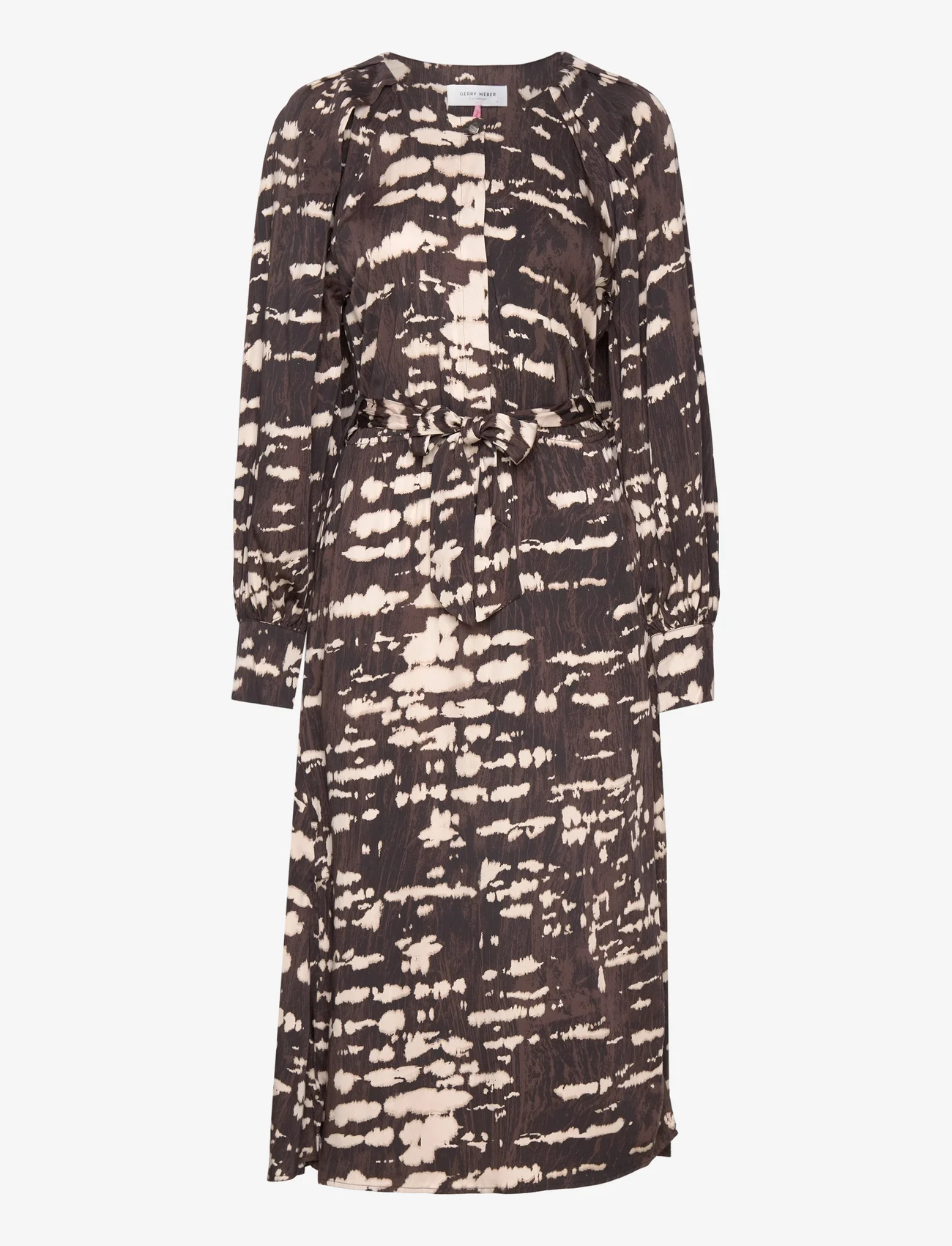 Gerry Weber - DRESS WOVEN - vidutinio ilgio suknelės - brown/ecru/white print - 0