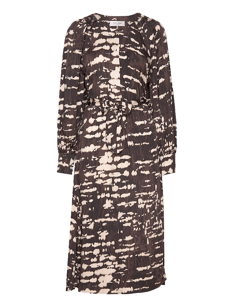 Gerry Weber - DRESS WOVEN - midikleidid - brown/ecru/white print - 1