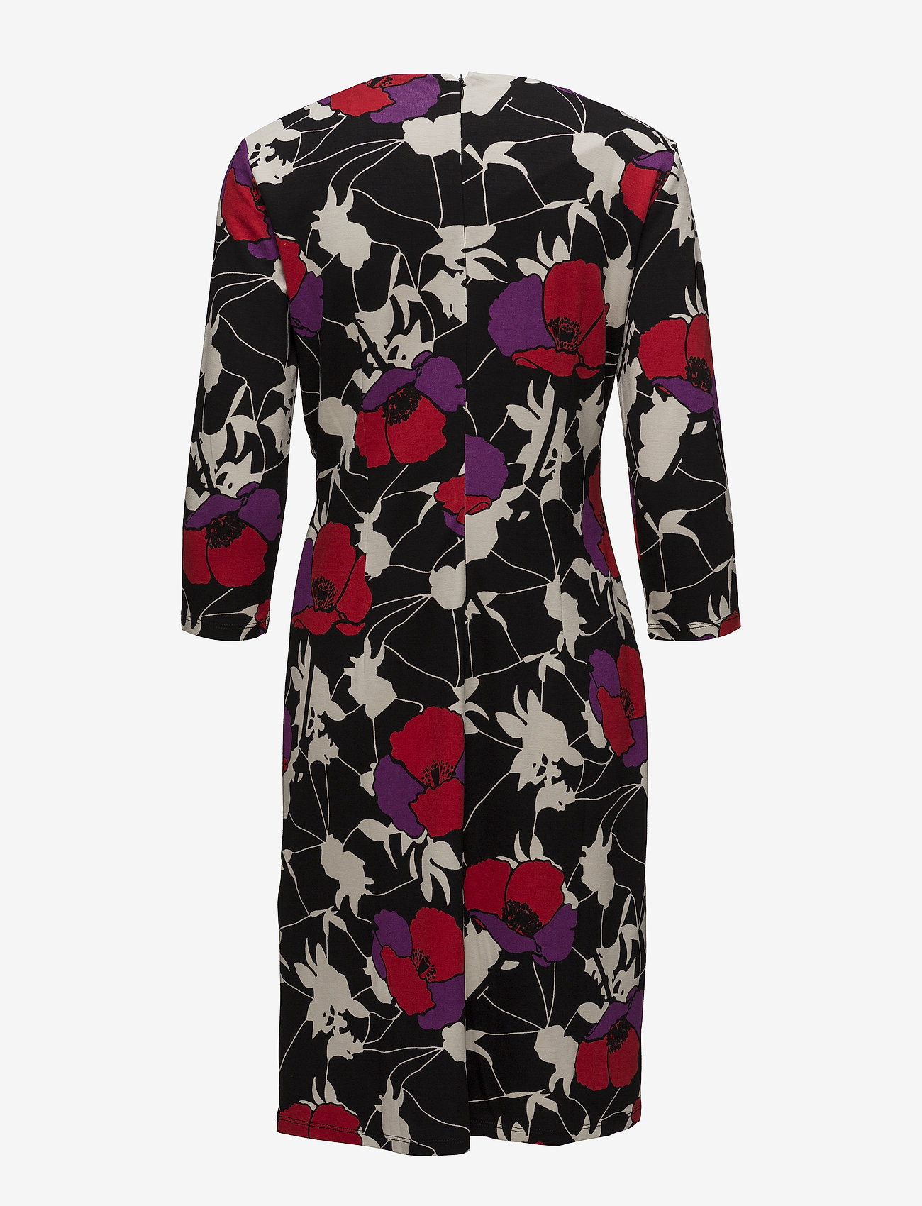 Gerry Weber - DRESS KNITTED FABRIC - black / red / lilac print - 1