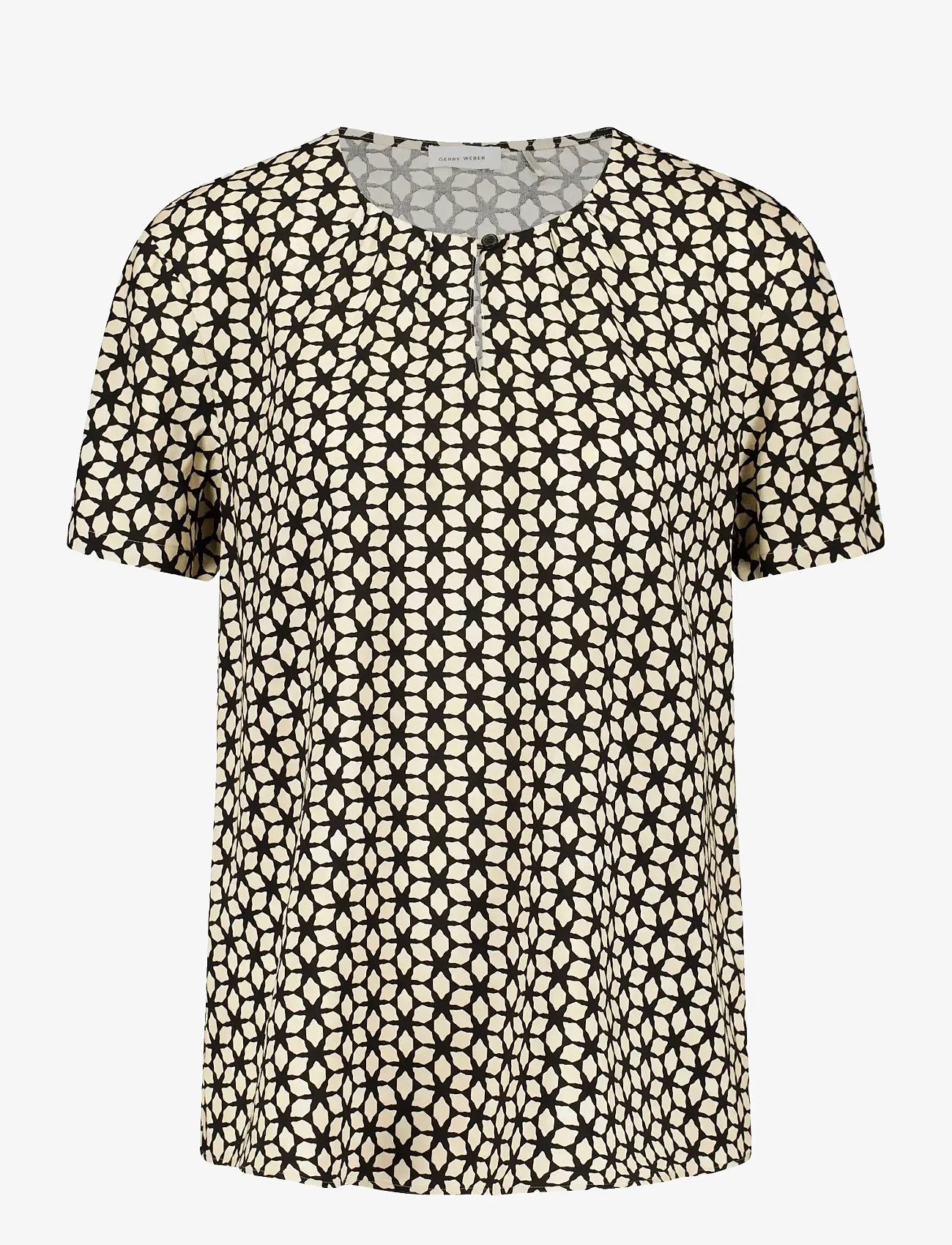 Gerry Weber - BLOUSE 1/2 SLEEVE - kortærmede bluser - black/taupe star aop - 0