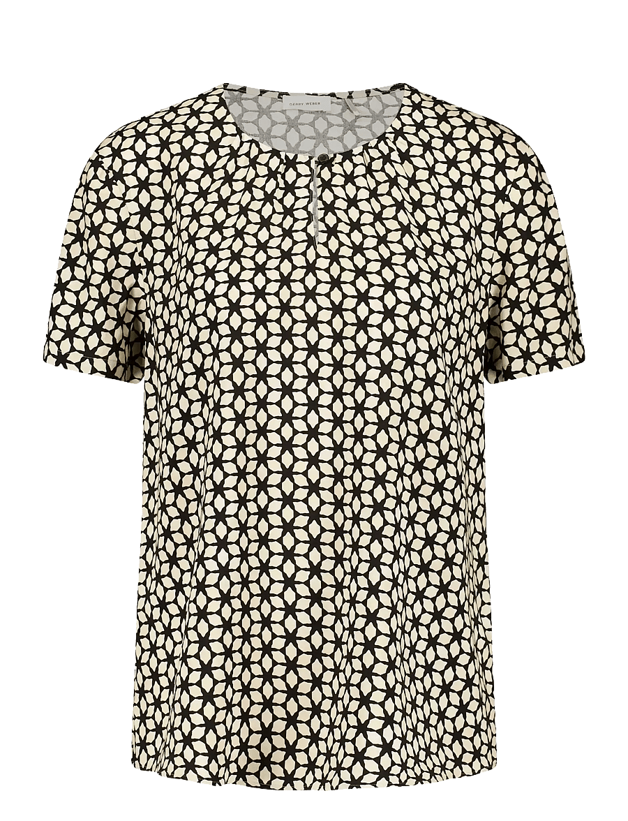 Gerry Weber - Blouse 1/2 sleeve - kurzärmelige blusen - black/taupe star aop - 0