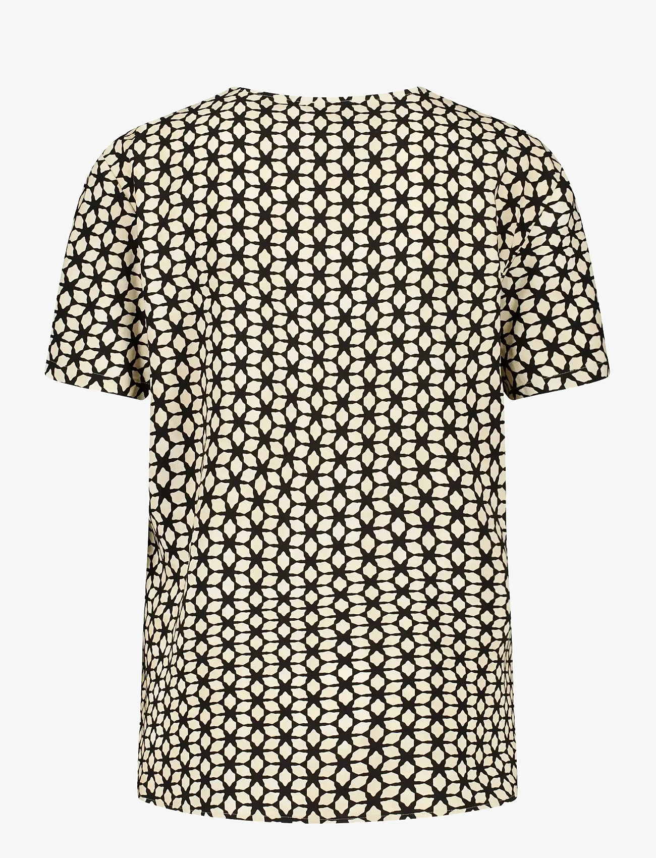 Gerry Weber - BLOUSE 1/2 SLEEVE - kortærmede bluser - black/taupe star aop - 1