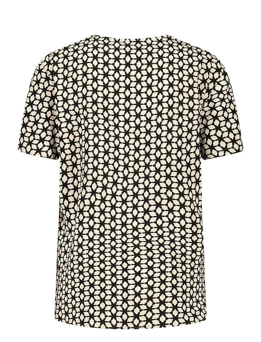 Gerry Weber - Blouse 1/2 sleeve - kurzärmelige blusen - black/taupe star aop - 1
