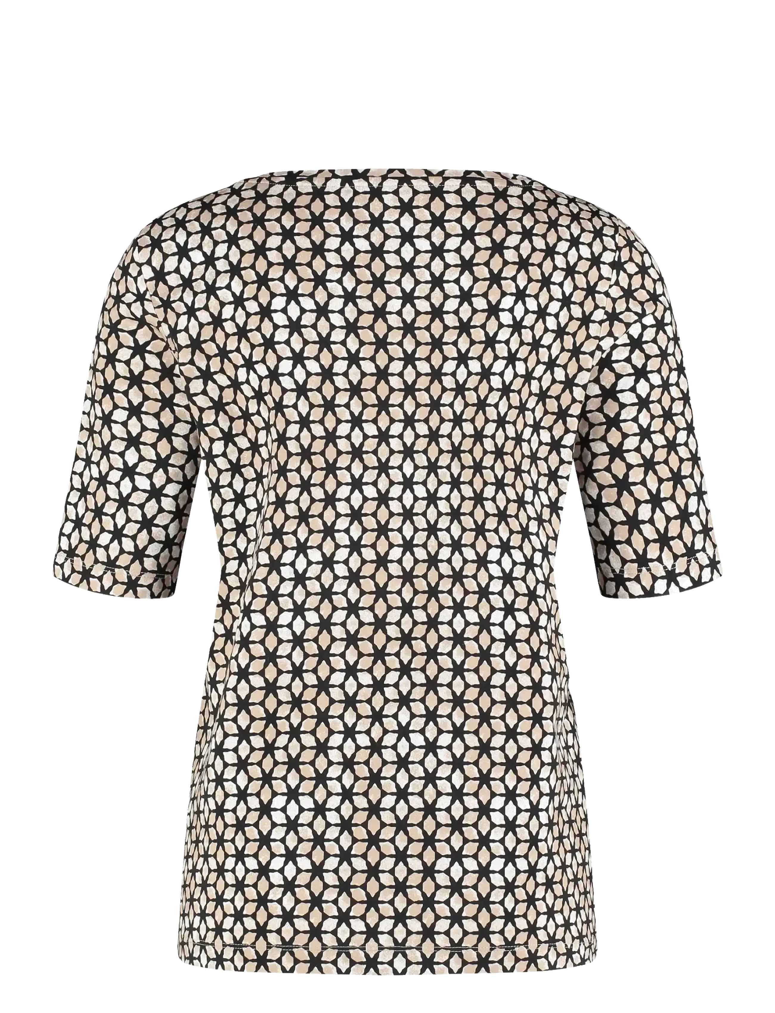 Gerry Weber - T-SHIRT 1/2 SLEEVE - t-paidat - black/taupe star aop - 1