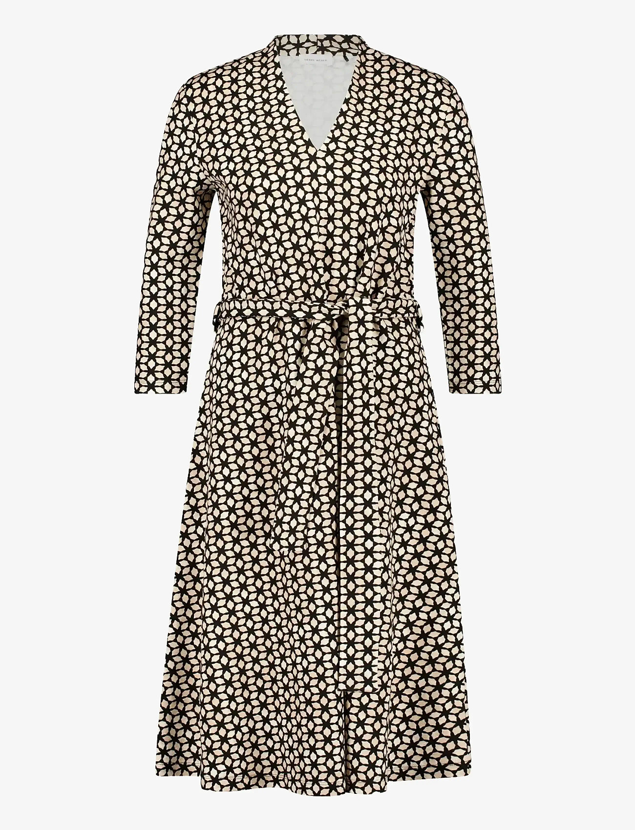 Gerry Weber - Dress Jersey - slå-om-kjoler - black/taupe star aop - 0
