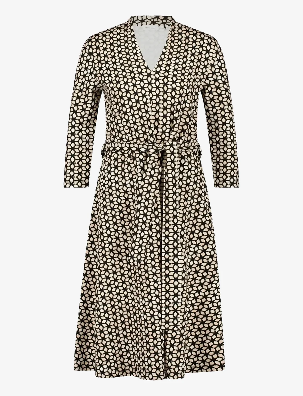 Gerry Weber - DRESS JERSEY - omlottklänningar - black/taupe star aop - 0