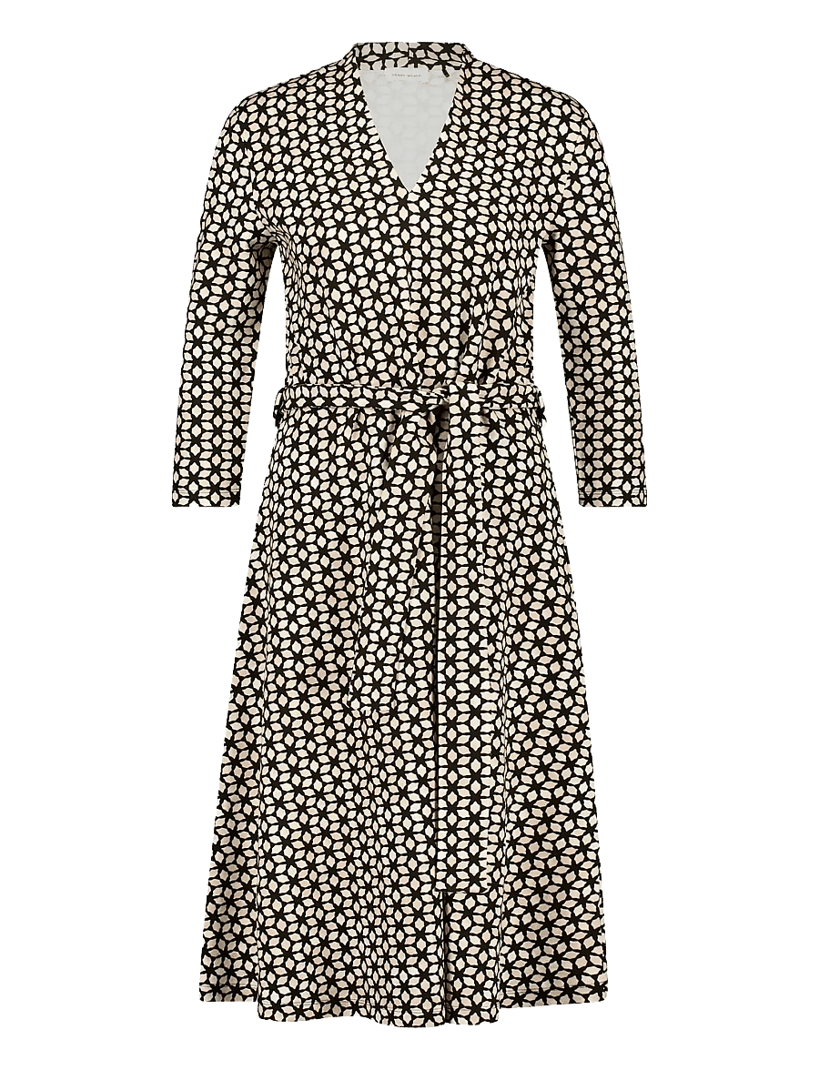 Gerry Weber - Dress Jersey - robes portefeuille - black/taupe star aop - 0