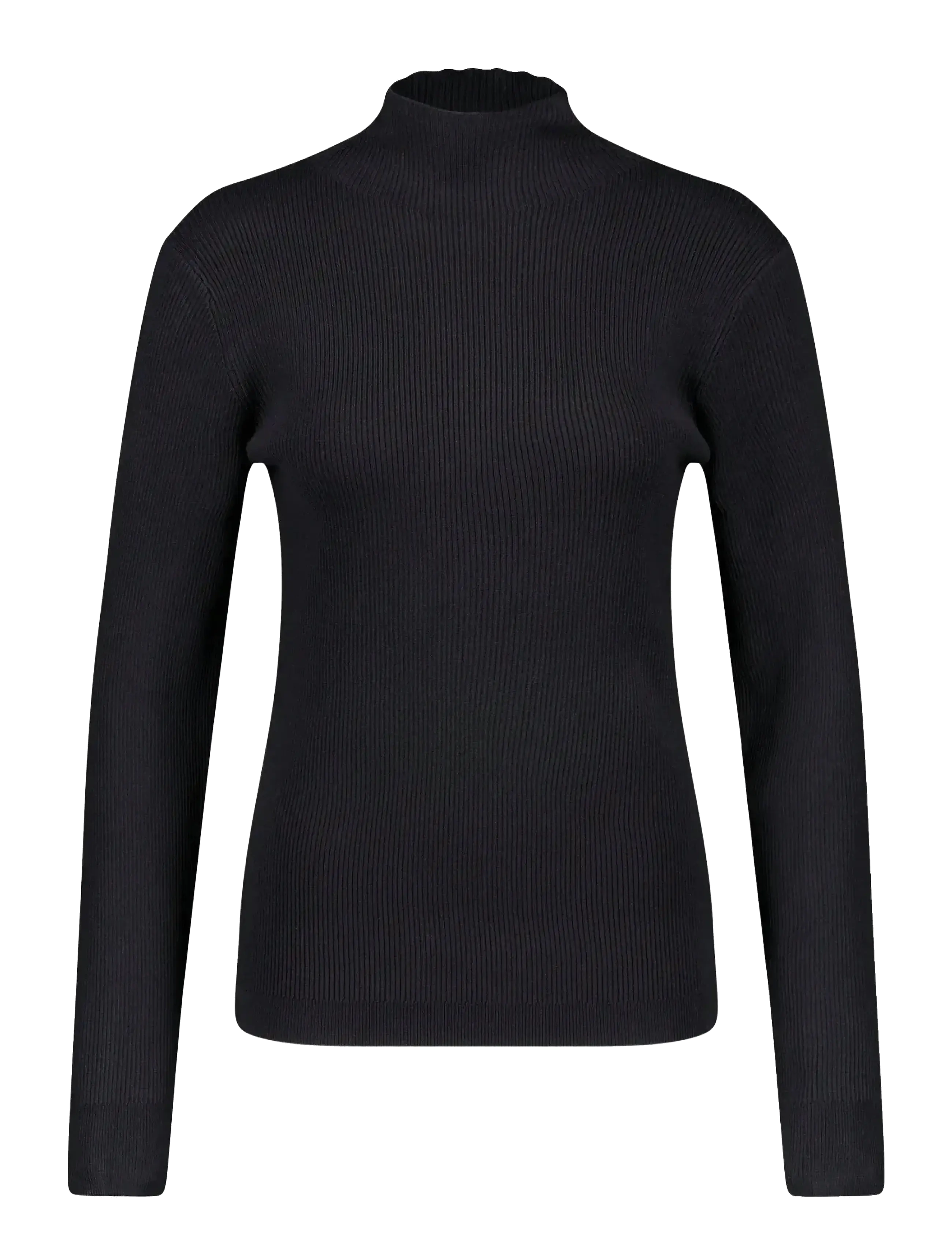 Gerry Weber Pullover 1/1 Sleeve, Ribstrikket Mock Neck Pullover, Sort, Str: 40 S
