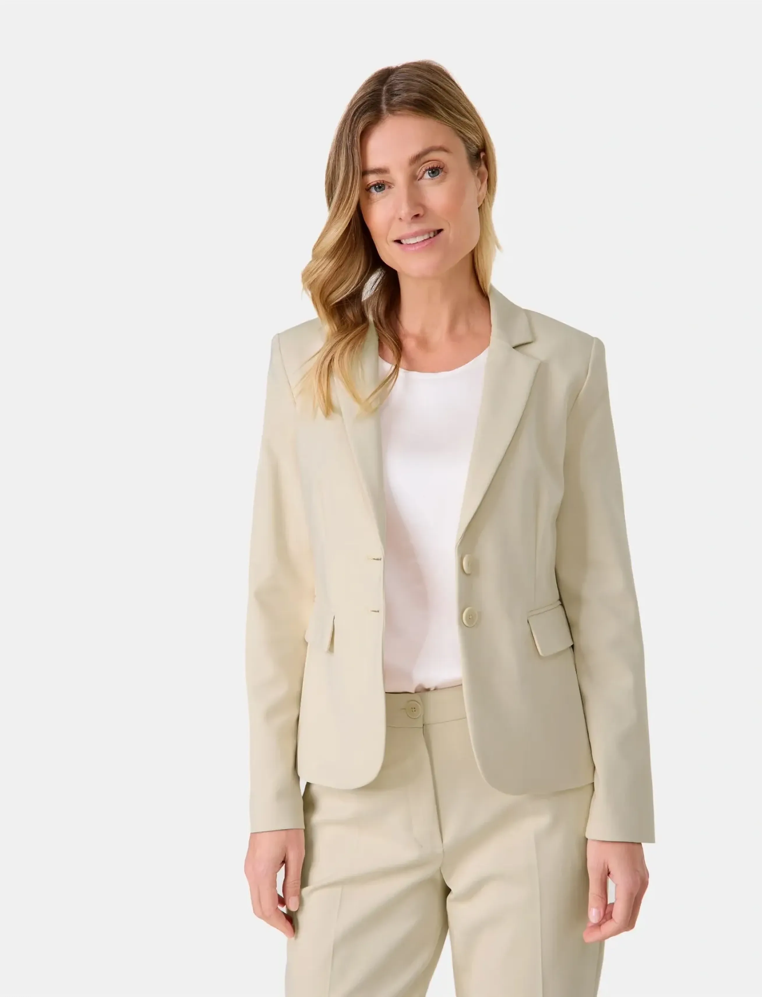 Gerry Weber Blazer Long Sleeve, 40, Cream, Blazere > Enkeltradede Blazere, Dame