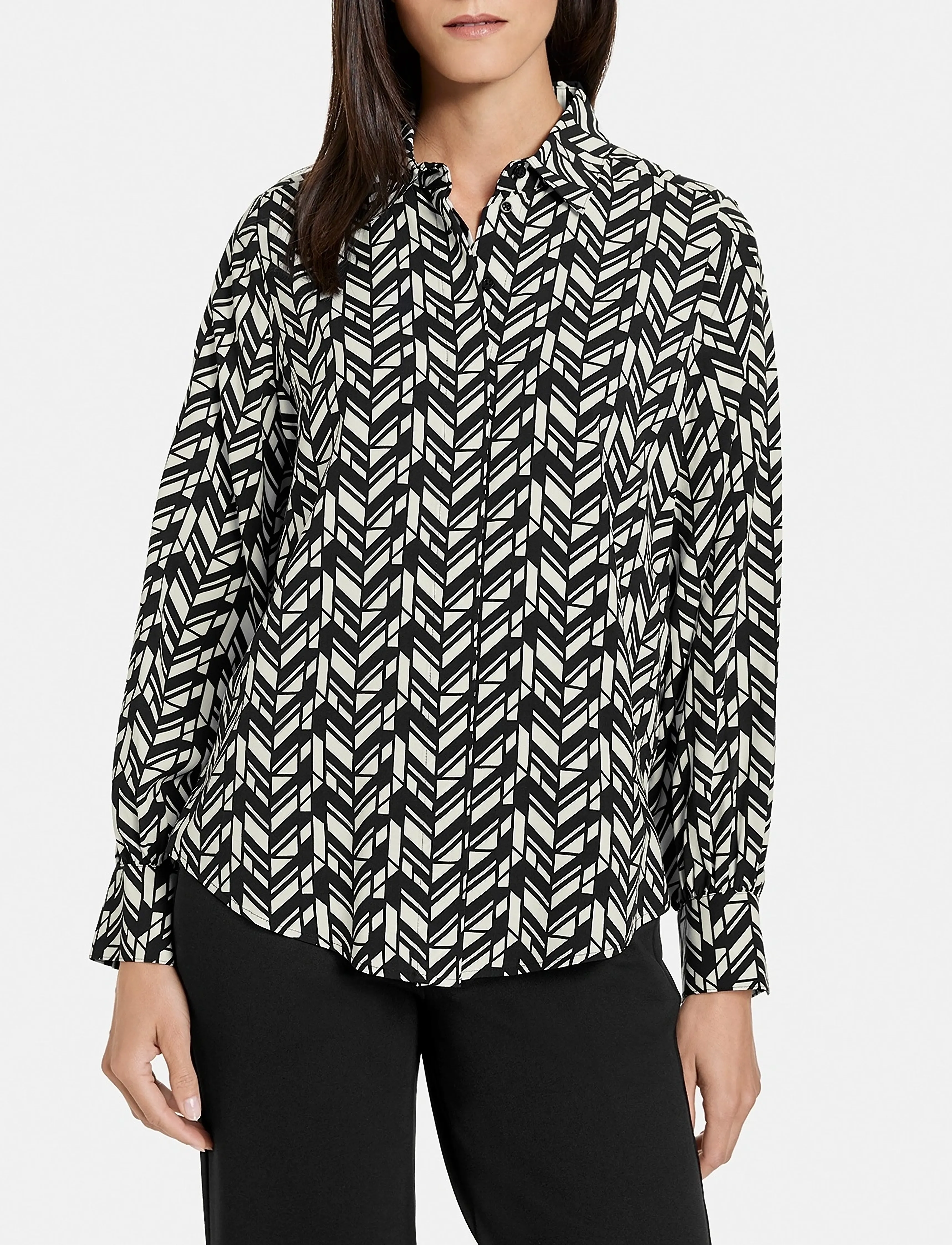 Gerry Weber - BLOUSE 1/1 SLEEVE - langærmede bluser - ecru/white/black print - 3