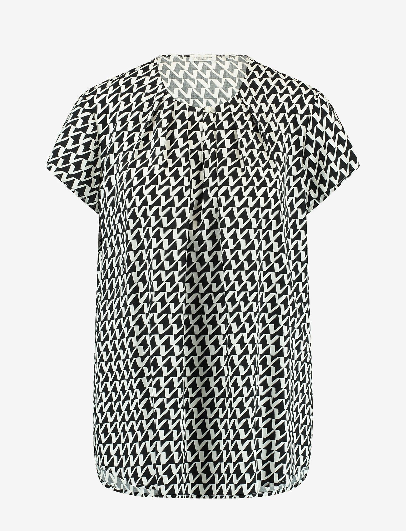 Gerry Weber - BLOUSE 1/2 SLEEVE - kortærmede bluser - ecru/white/black print - 0