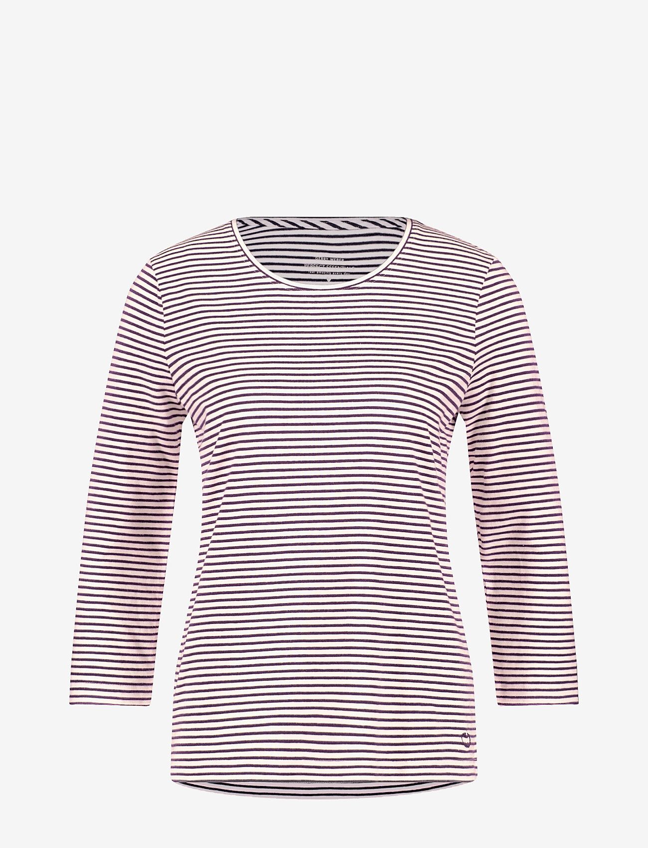 Gerry Weber - T-Shirt 3/4 sleeve - langärmlige tops - navy/off white fine stripe - 0