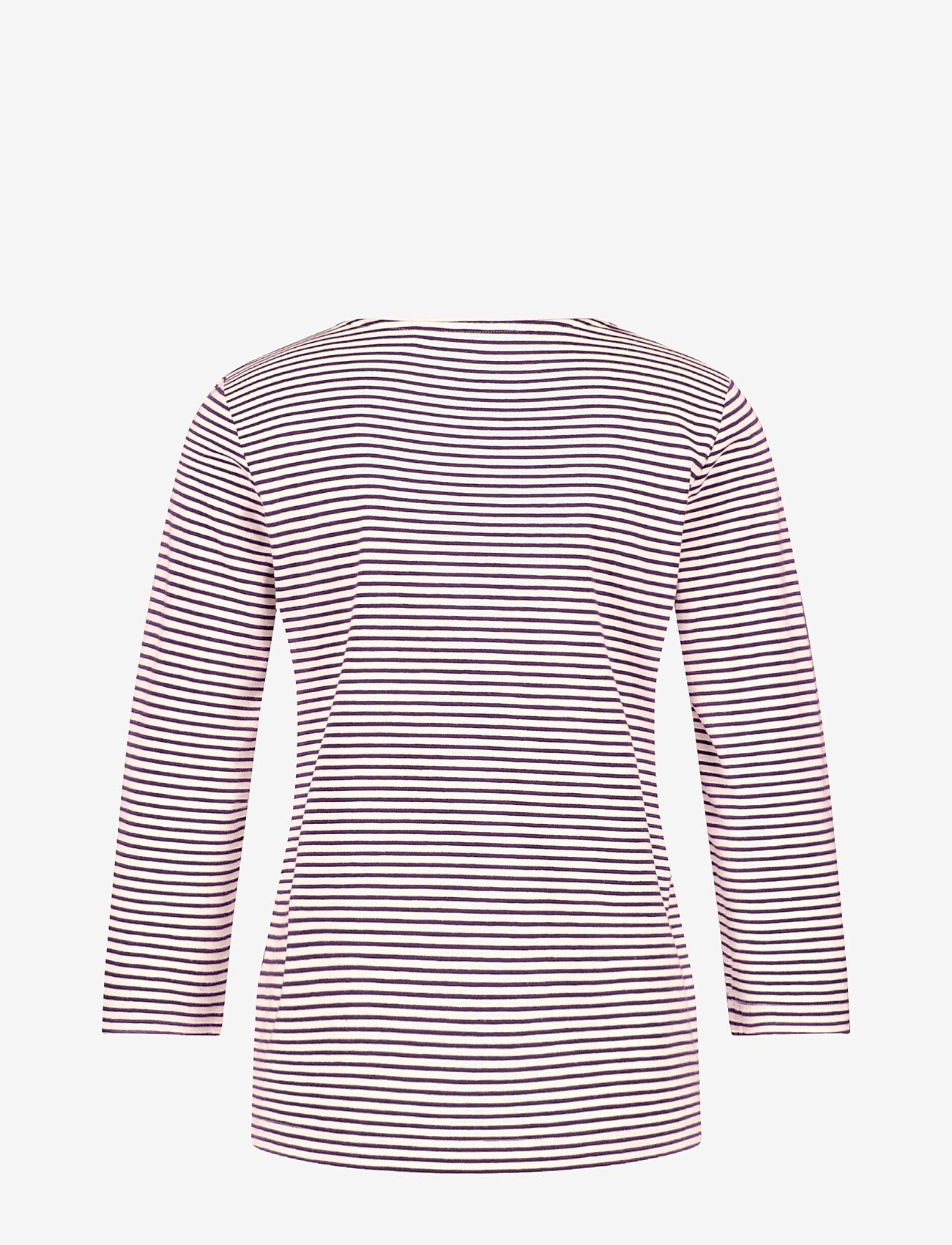Gerry Weber - T-Shirt 3/4 sleeve - langärmlige tops - navy/off white fine stripe - 1